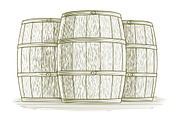 Woodcut Barrel Set