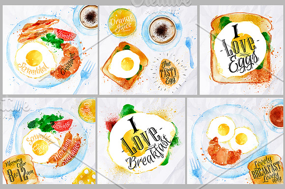 Breakfast Set in Illustrations - product preview 1