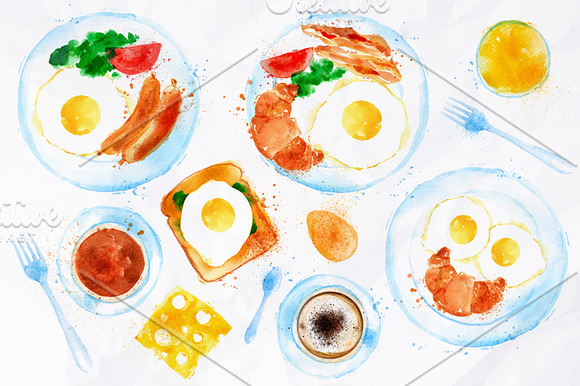 Breakfast Set in Illustrations - product preview 2