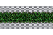 Border with Christmas Tree Branches