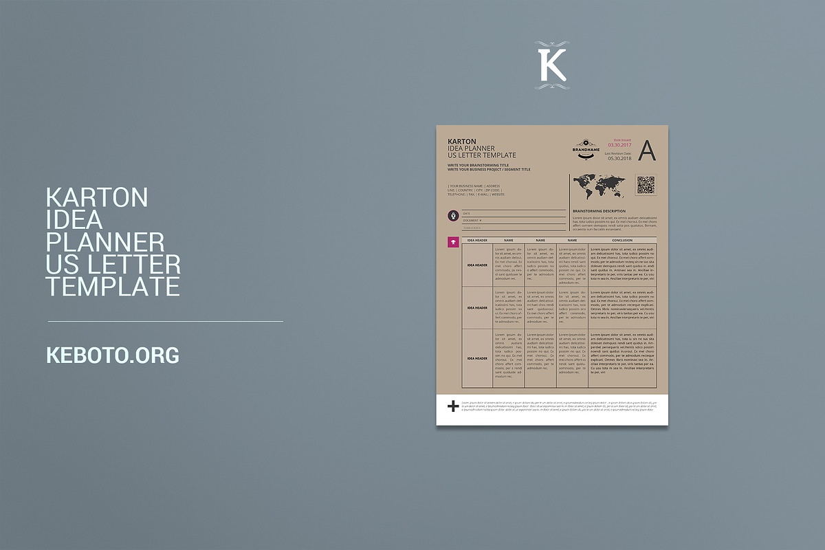 Karton Idea Planner US Letter in Brochure Templates - product preview 8