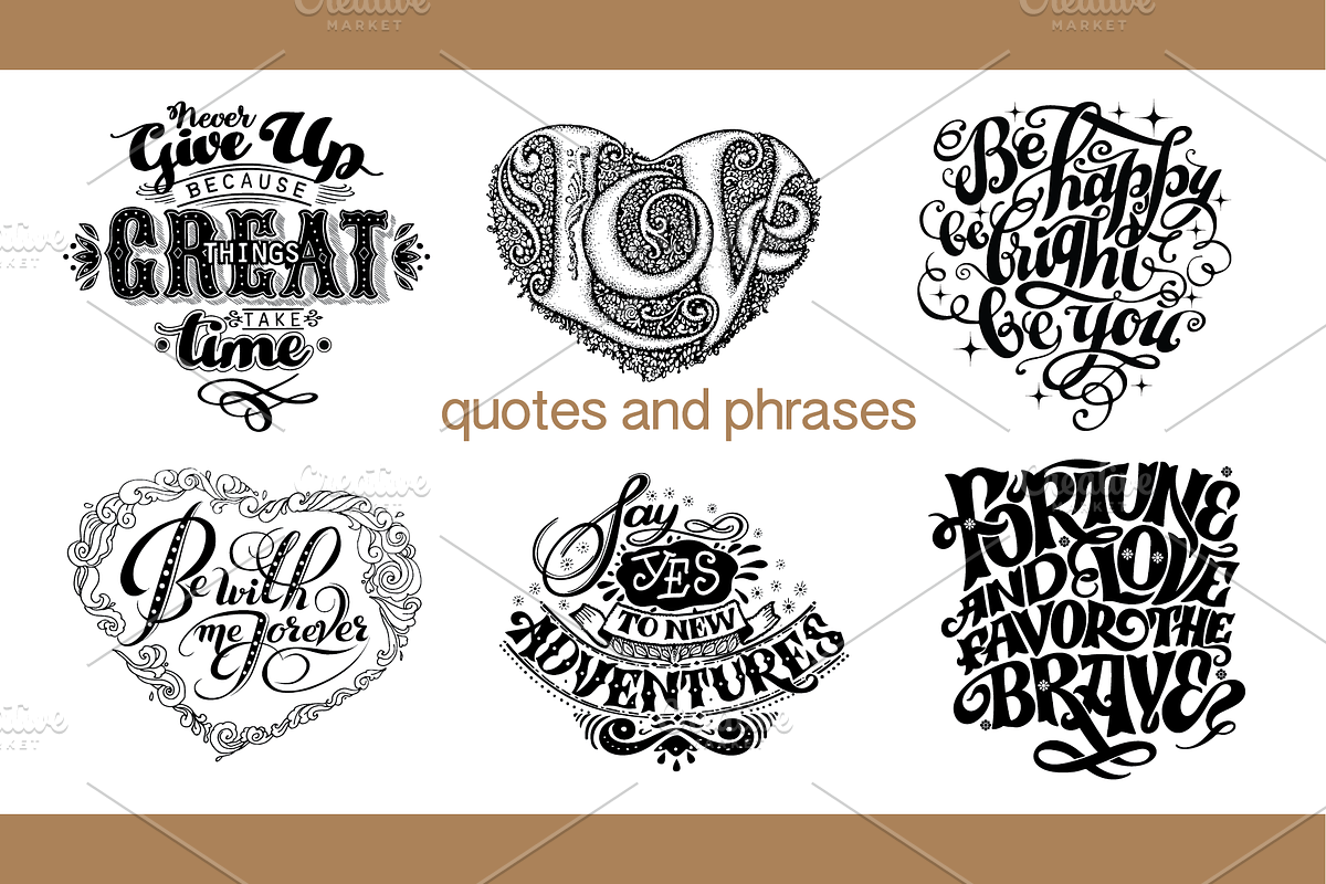 14 hand drawn quotes and phrases  in Illustrations - product preview 8
