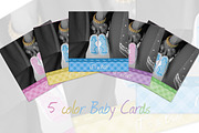 5 Color Baby Cards