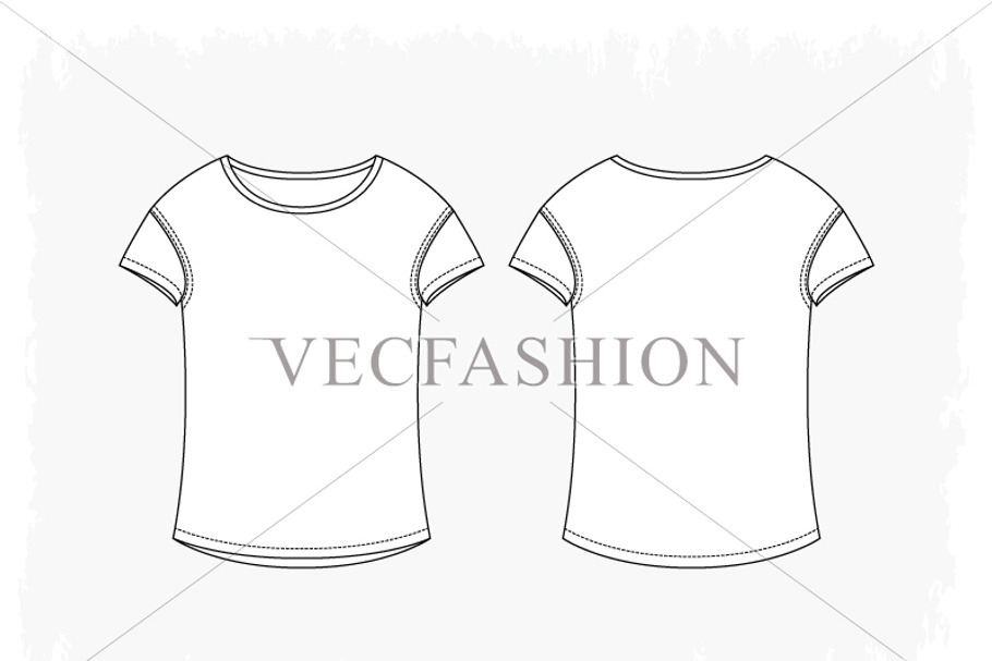 Woman Crew Neck Slim Fit Tee in Illustrations - product preview 8