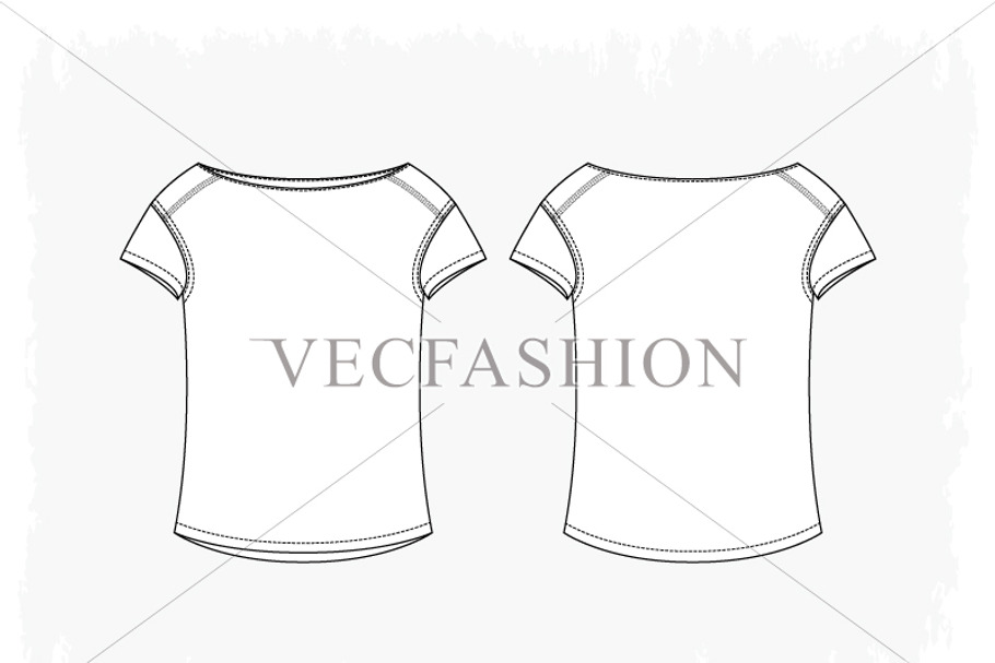 Woman Boat Neck Slim Fit Tee in Illustrations - product preview 8