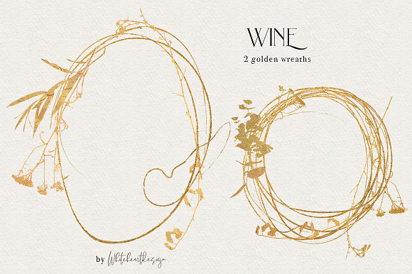 Wine Watercolor Floral Clipart Kit in Illustrations - product preview 9