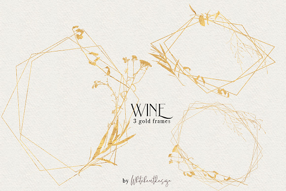 Wine Watercolor Floral Clipart Kit in Illustrations - product preview 12