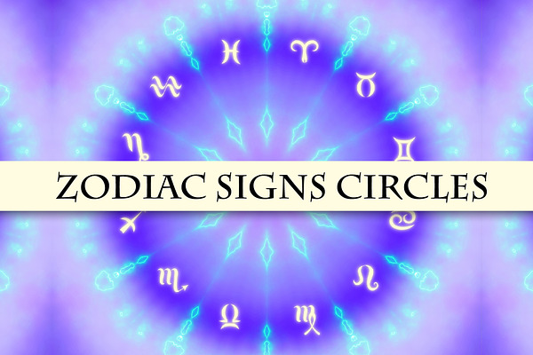 Zodiac circles set. 10 images.