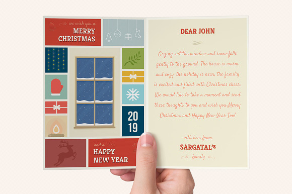 Cute Christmas Folded Card - V01 in Brochure Templates - product preview 2
