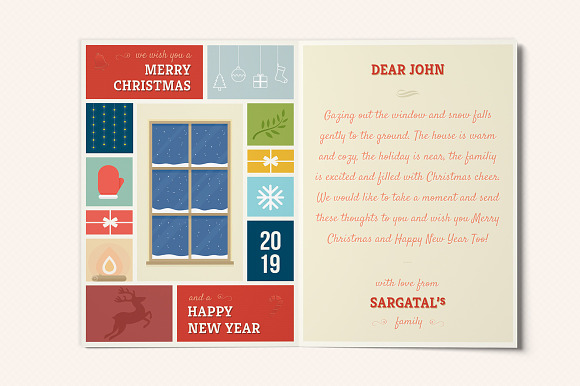 Cute Christmas Folded Card - V01 in Brochure Templates - product preview 4