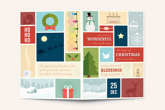Cute Christmas Folded Card - V01 in Brochure Templates - product preview 6