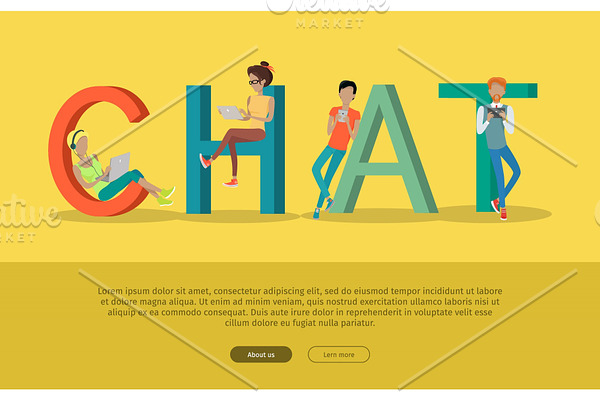 Chat Conceptual Flat Style Vector