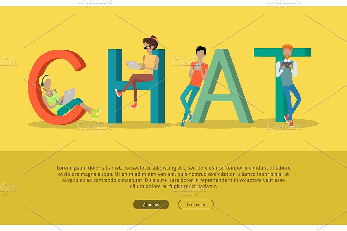 Chat Conceptual Flat Style Vector in Illustrations - product preview 8