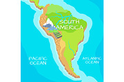 South America Map with Natural