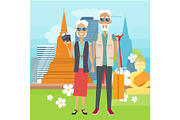 Travel in Old Age Vector Concept in