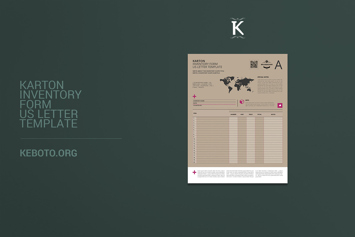 Karton Inventory Form US Letter in Templates - product preview 8