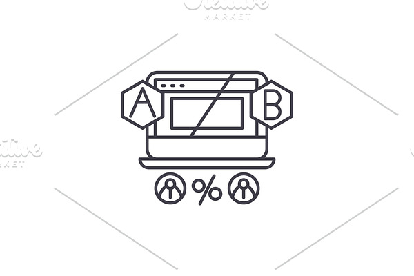 Ab testing line icon concept. Ab