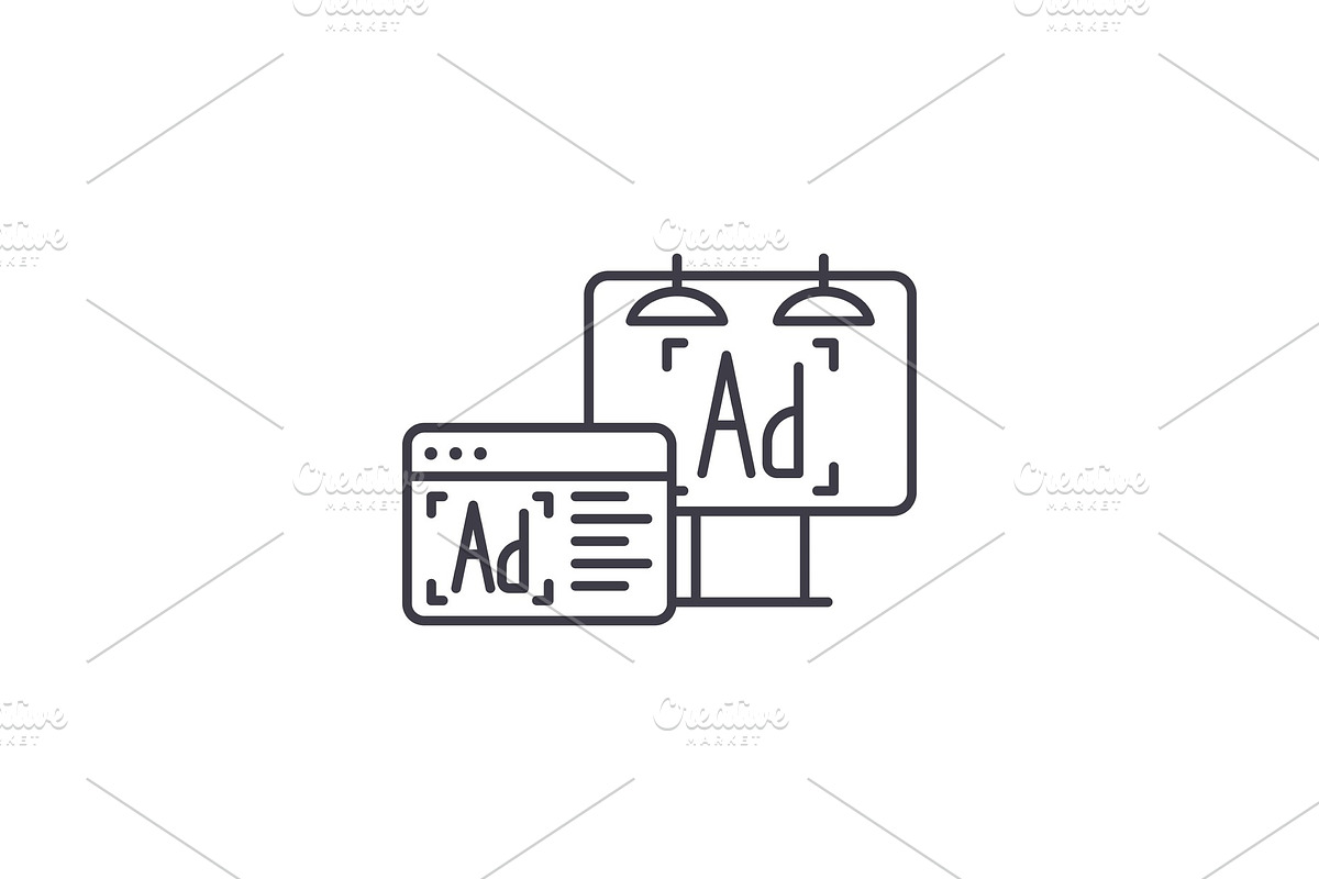 Advertising line icon concept in Illustrations - product preview 8