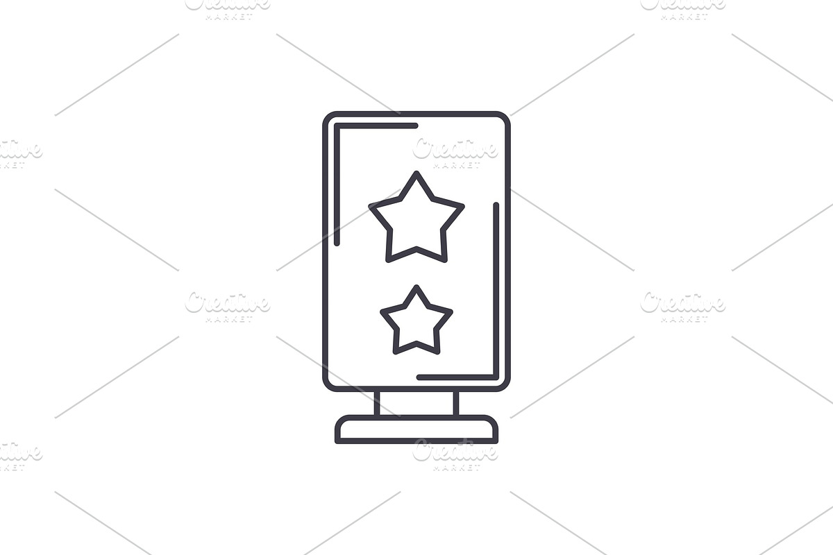 Advertising banner line icon concept in Illustrations - product preview 8