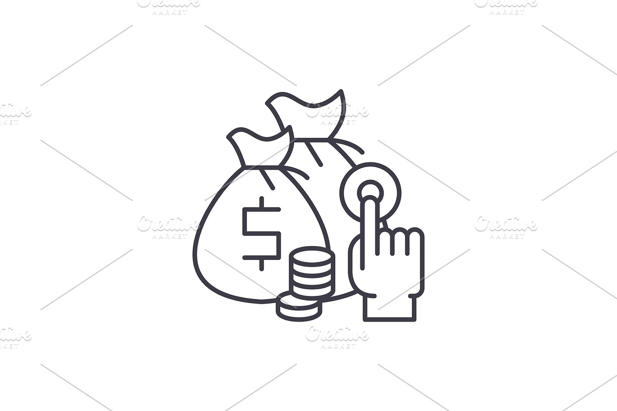Affiliate sales line icon concept in Illustrations - product preview 8