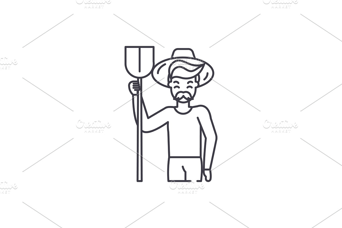 Agronomist line icon concept in Illustrations - product preview 8