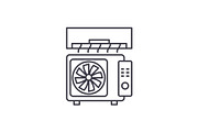 Air conditioning line icon concept