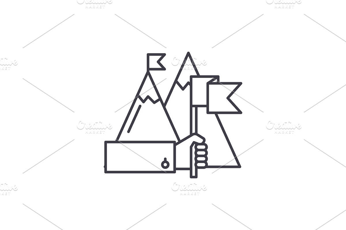 Ambitious goals line icon concept in Illustrations - product preview 8