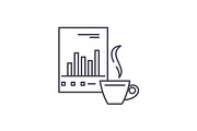Analytical work line icon concept