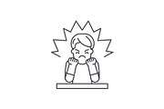 Anger line icon concept. Anger