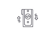 Bank transfer line icon concept