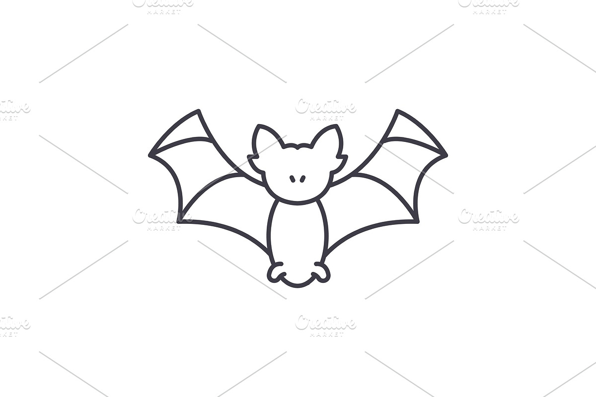 Bat line icon concept. Bat vector in Objects - product preview 8
