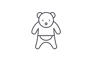 Bear line icon concept. Bear vector