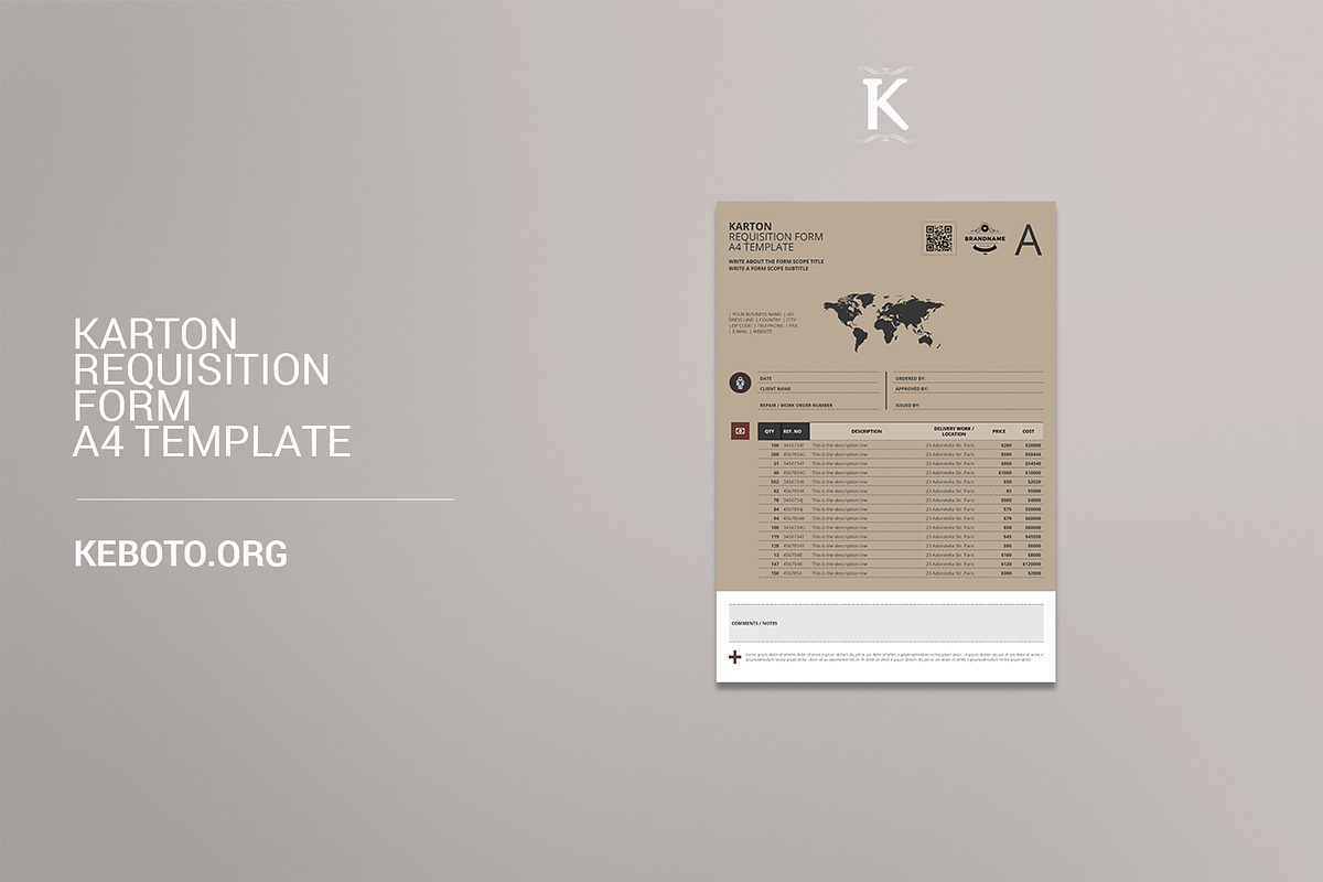 Karton Requisition Form A4 Template in Templates - product preview 8