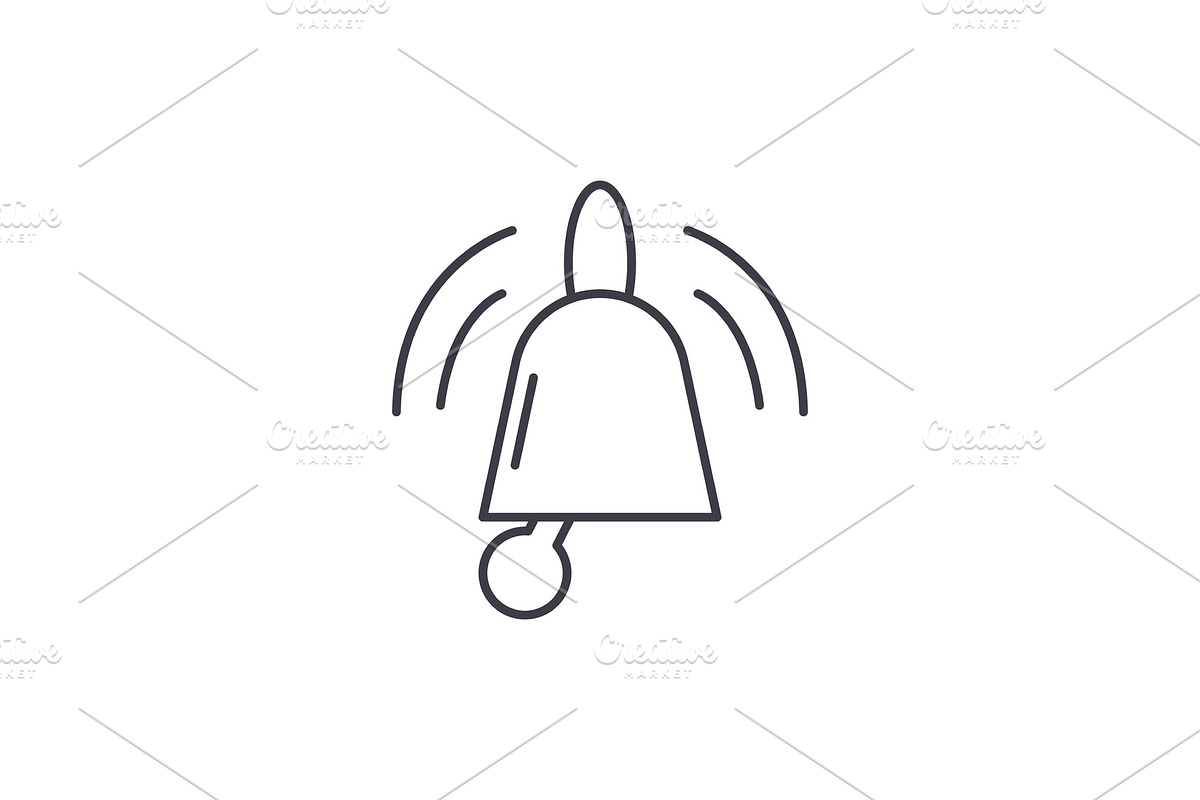 Bells line icon concept. Bells in Illustrations - product preview 8