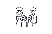 Big family line icon concept. Big