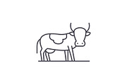Bull line icon concept. Bull vector