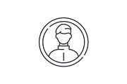 Business profile line icon concept