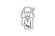 Businesswoman line icon concept