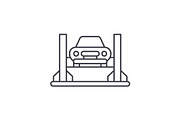 Car repair shop line icon concept