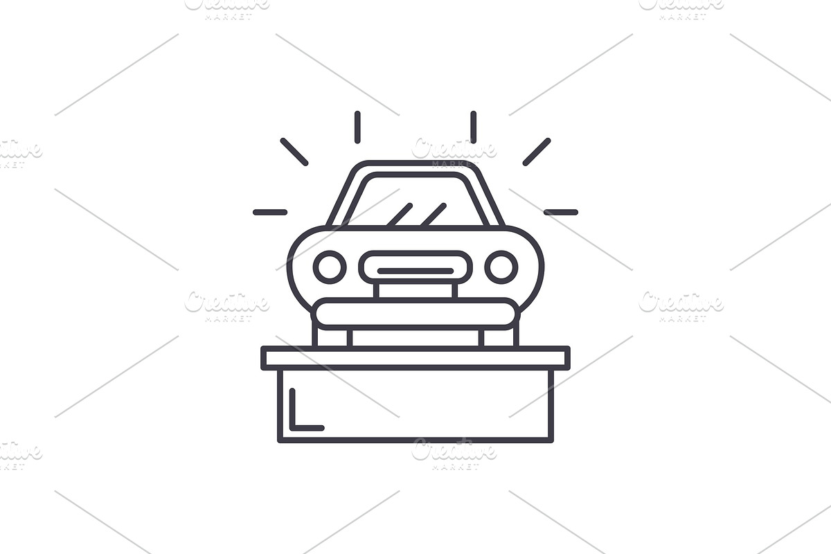 Car showroom line icon concept. Car in Illustrations - product preview 8