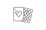 Card games line icon concept. Card