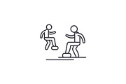 Cardio exercise line icon concept