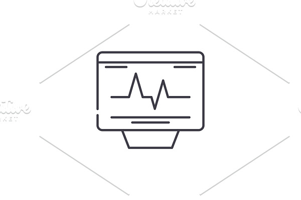 Cardiovascular check line icon