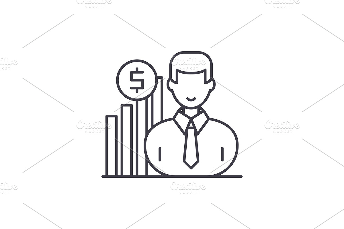 Career growth manager line icon in Illustrations - product preview 8