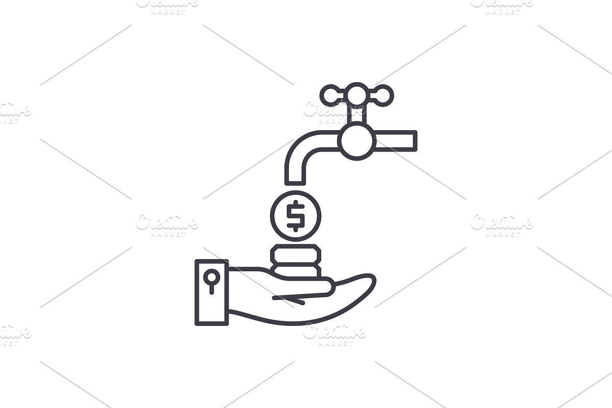 Cash flow line icon concept. Cash in Illustrations - product preview 8