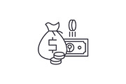 Cash money line icon concept. Cash