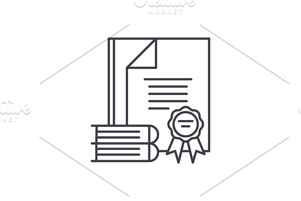 Certification line icon concept