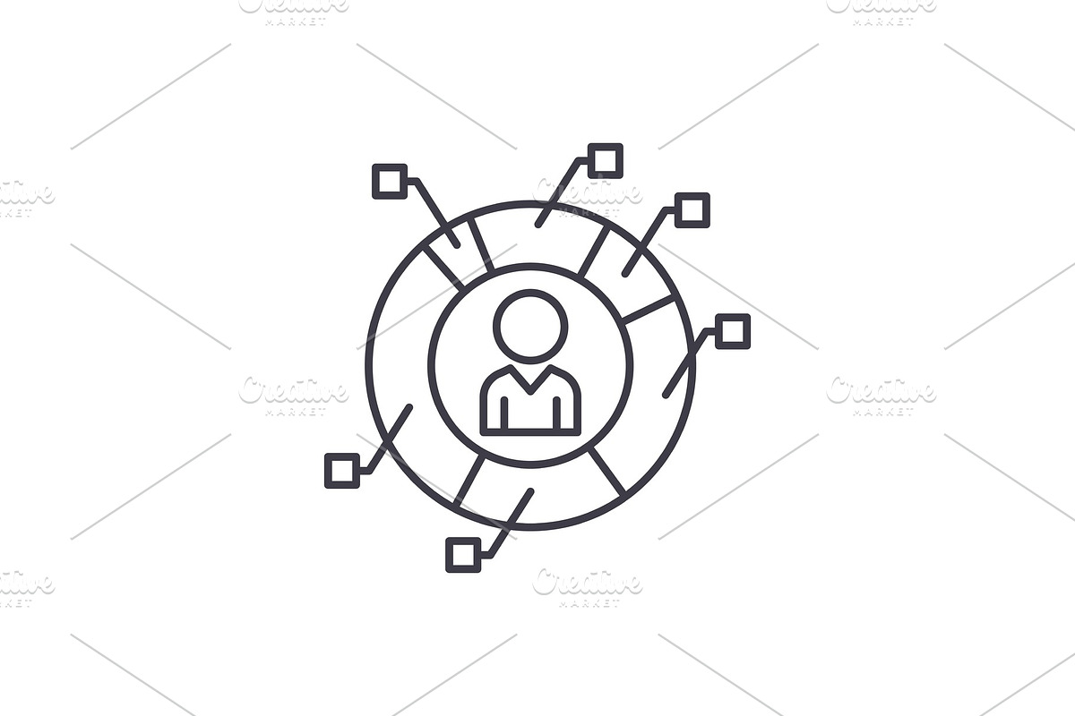 Staff metrics line icon concept in Illustrations - product preview 8