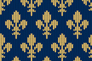 Fleur-de-lis woolen knitted pattern