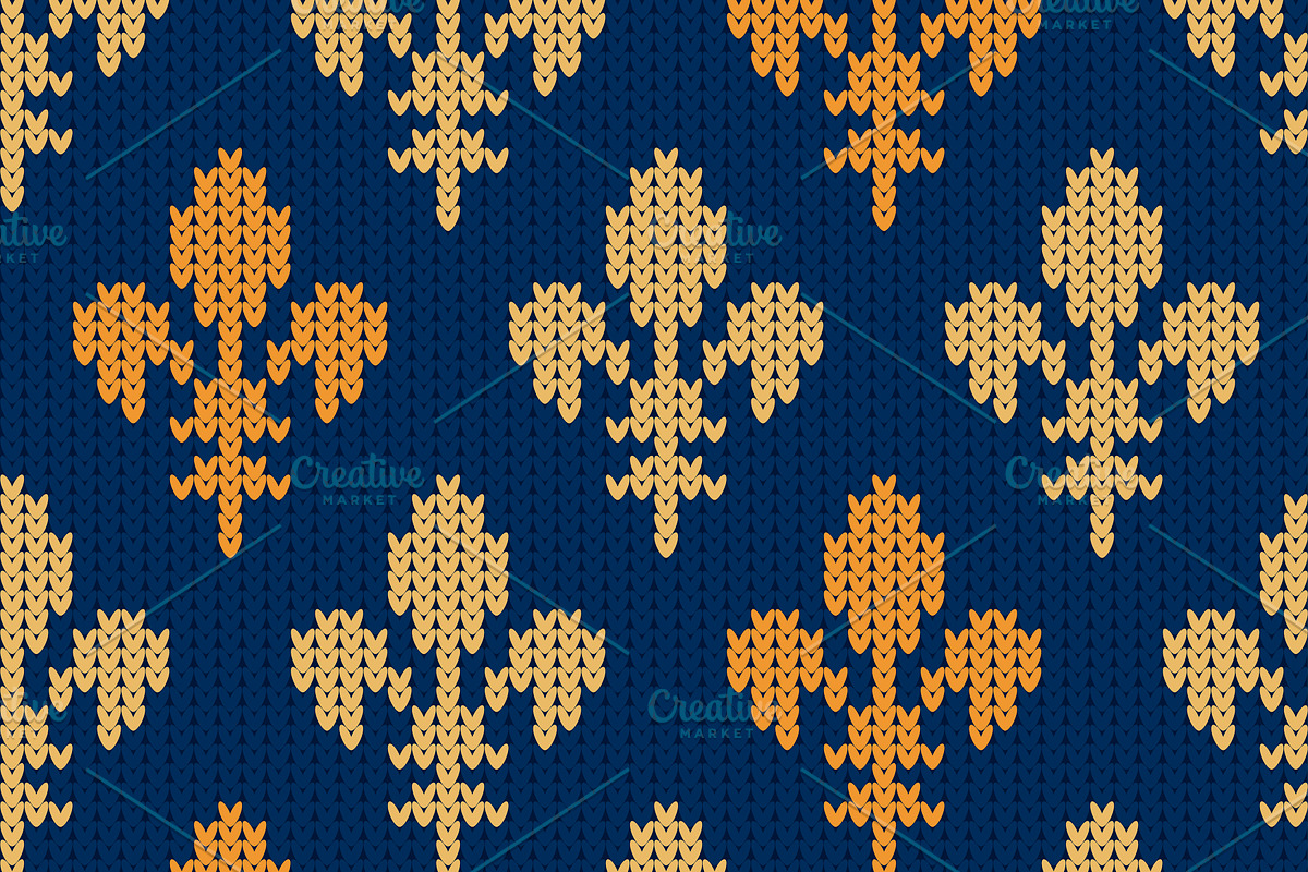 Knitted heraldic golden Royal Lilies in Patterns - product preview 8